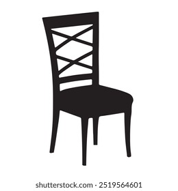 Simple Chair Silhouette Vector Illustration, Chair Symbol, Chair Design