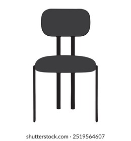 Simple Chair Silhouette Vector Illustration, Chair Symbol, Chair Design