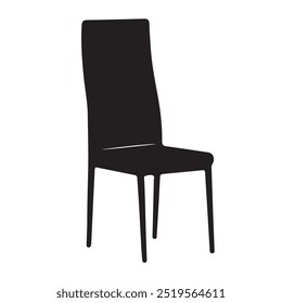 Simple Chair Silhouette Vector Illustration, Chair Symbol, Chair Design