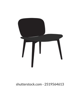 Simple Chair Silhouette Vector Illustration, Chair Symbol, Chair Design