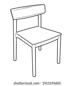 A Simple Chair Technical Line Illustration.