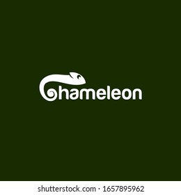 simple chameleon logo design inspiration . chameleon logo design template .  negative space logo design . letter c chameleon icon