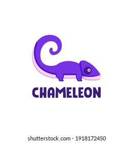 Simple chameleon mascot logo design