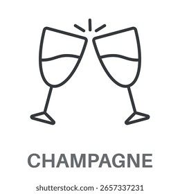 Einfaches Champagner-Design-Symbol, einfaches Design-Inspiration für jede Logos-Schnittstelle und Zweck