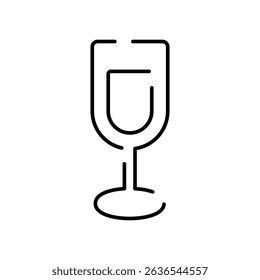 Simple champagne vector icon illustration in black color.