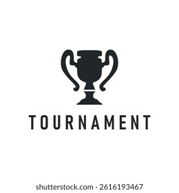 simple championship design with trophy logo victory cup concept vintage simple minimalist modern elegant symbol illustration victory template and brand