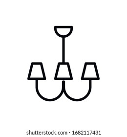 Icono de línea de candelabro simple. Pictograma de trazo. Ilustración vectorial aislada en un fondo blanco. Símbolo de calidad superior. Signo de vector para aplicaciones móviles y sitios web.