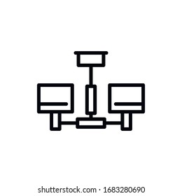 Icono de línea de candelabro simple. Pictograma de trazo. Ilustración vectorial aislada en un fondo blanco. Símbolo de calidad superior. Signo de vector para aplicaciones móviles y sitios web.