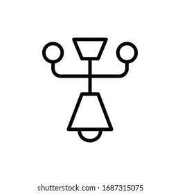 Simple chandelier line icon. Stroke pictogram. Vector illustration isolated on a white background. Premium quality symbol. Vector sign for mobile app and web sites.