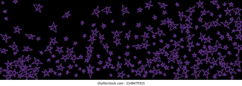 Simple Chaotic Childish Lavender Black Purple Vivid Pink Stars Wallpaper. Dark Stars Emo Sky Naive Art Handdrawn Stars. Violet Bright Vibrant Night Kids Night Vibrant Handdrawn Illustration.