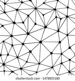 Simple chaotic geometric mesh. Seamless pattern with lines on white background. Modern minimalistic abstract vector wallpaper.