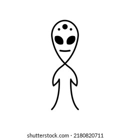 Simple character alien design logo.