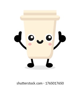 simple character cute cup mascot