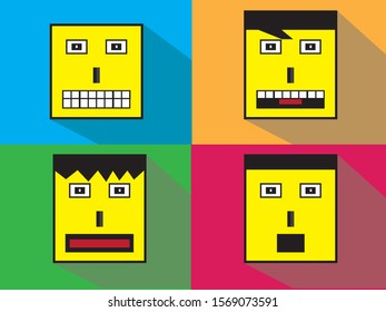 simple character flat vector emoticon