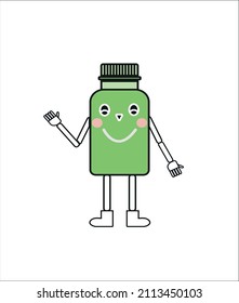 a simple character a green bottle