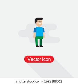 Simple Character Icon In Flat Design Vector Illustration Eps10