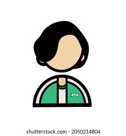 Diseño de ilustración de carácter simple en una de las películas, en un fondo blanco