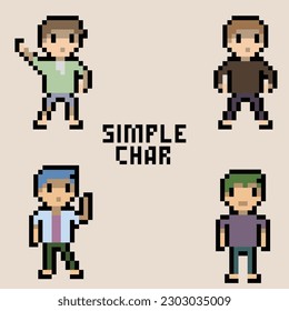 ilustración de carácter simple estilo de píxel con color colorido bueno para su proyecto y activo de juego.