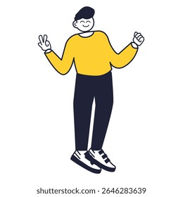 Ilustración de icono 3D de pose de personaje simple