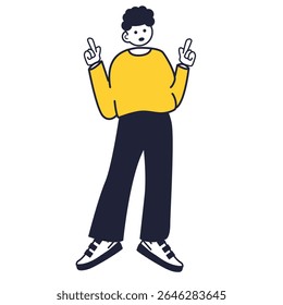 simple character pose 3d icon illustration