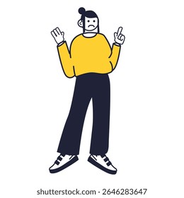 simple character pose 3d icon illustration