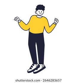 simple character pose 3d icon illustration
