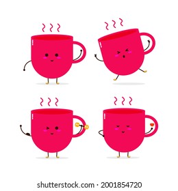Simple character pose coffee illustration mascot logo