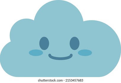 Simple character of smiling clouds