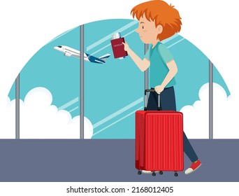 Simple character of tourist  illustration