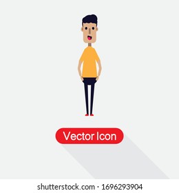  simple character,character holds hands on a belt Vector Illustration Eps10