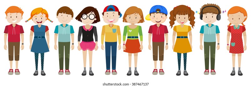 Simple characters standing together