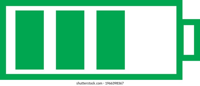 simple charged battery vector, green