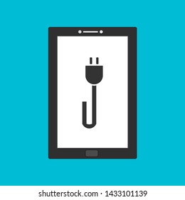 simple charger icon, flat illustration of Power plug vector icon for web
