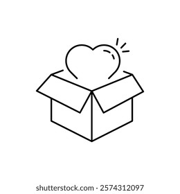 Simple Charity Box icon. The icon can be used for websites, print templates, presentation templates, illustrations, etc