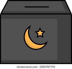 simple charity box icon illustration design