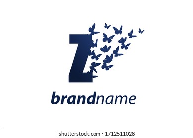 Simple and charming illustration logo design initial Z Butterfly freedom.