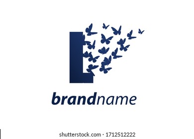 Simple and charming illustration logo design initial L Butterfly freedom.