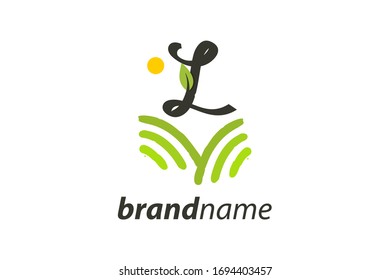 Einfache und charmante Logo-Design Illustration ersten L Feld oder Garten.