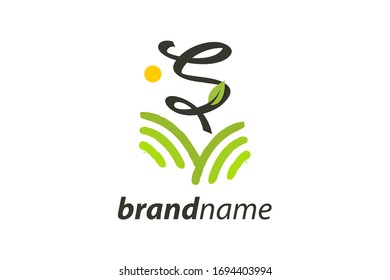Diseño de logotipo sencillo y encantador, primer campo S o jardín.
