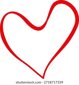 Una ilustración de contorno de corazón rojo simple y encantador en un estilo limpio y mínimo. Perfecto para diseños de San Valentín, Plantillas de amor, tarjetas románticas, pegatinas, invitaciones de boda y publicaciones en redes sociales. Este elemento de corazón dibujado a mano agrega un toque dulce y moderno a cualquier proyecto creativo, lo que facilita la mezcla y la combinación con texto, Fotos u otros Elementos gráficos.