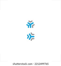 simple chart up with connected two square logo