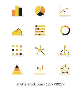 Simple chart and graph icons set
