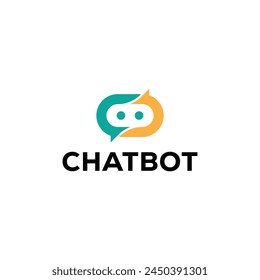 Simple chat bot logo icon vector