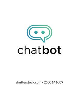 Vector de icono de logotipo de bot de chat simple