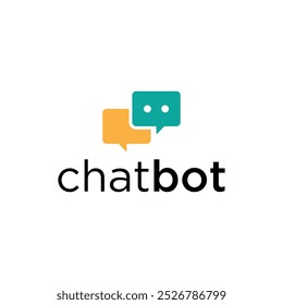 Simple chat bot logo icon vector
