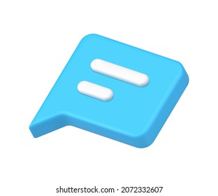 Simple Chat Box New Message Received Alert 3d Isometric Icon Vector Illustration. Incoming Letter Email Bright Badge For Interface Design Isolated. Cyberspace Notification Communicate Application