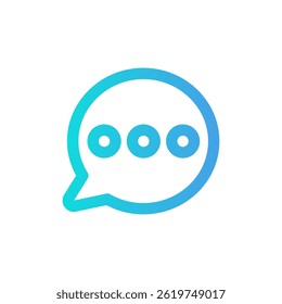 Simple chat bubble icon symbolizing messaging and communication applications in digital design.