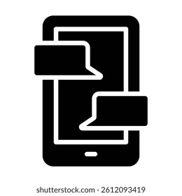 Simple Chat glyph icon. The icon can be used for websites, print templates, presentation templates, illustrations, etc	