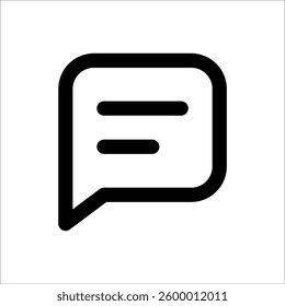 A simple chat icon symbolizing social interactions and online messaging.