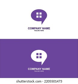 Logo de Chat simple con combinación de casa